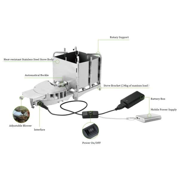 Outdoor Portable Stainless Steel Wood Stove Folding Camping - Image 5
